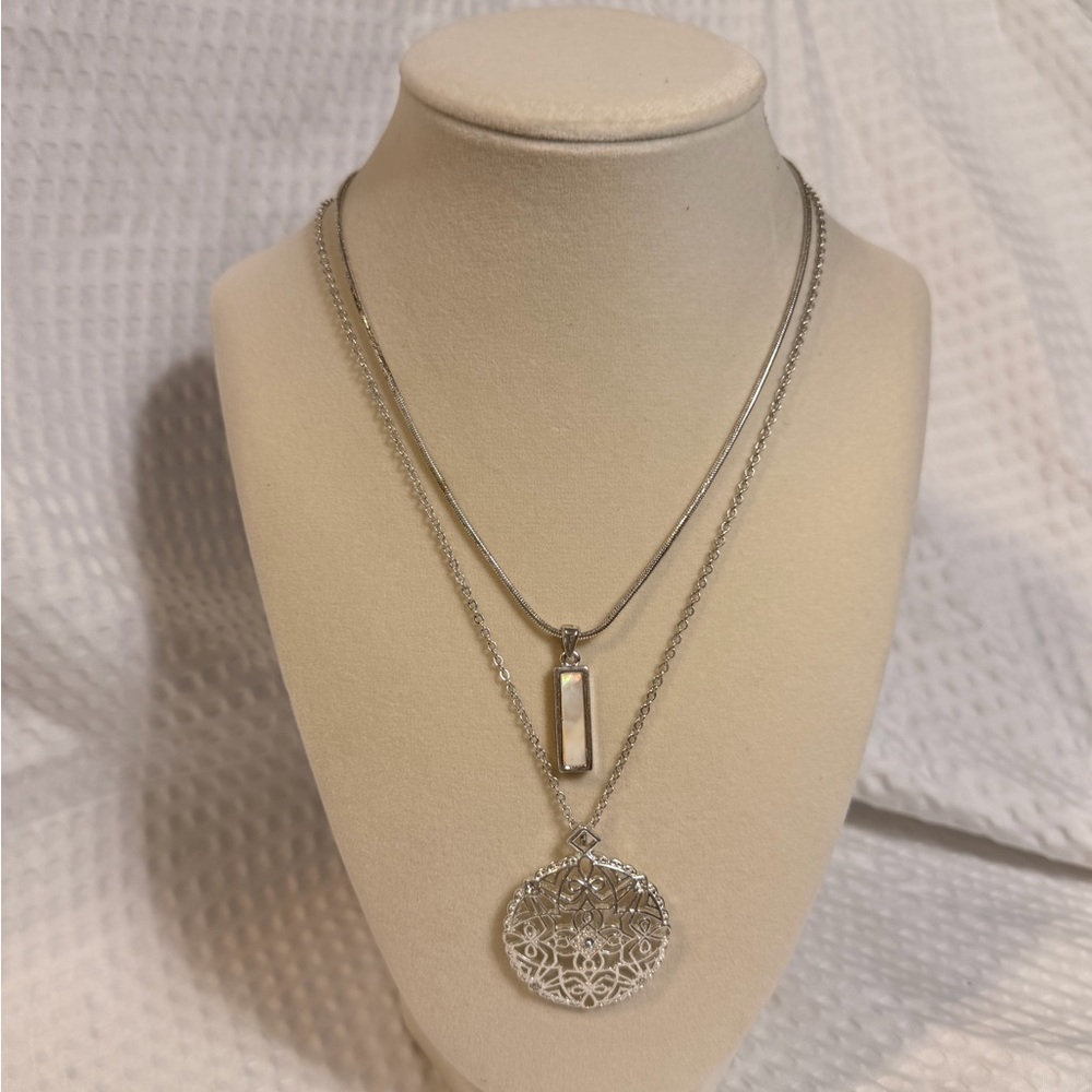 Elegant Silver Double-Layer Necklace